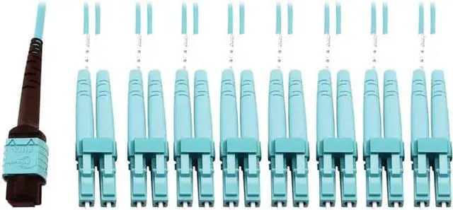 Main image of Tripp Lite 3m 400G Multimode 50/125 OM4 Fiber Optic Cable Aqua N846D03M24CAQ
