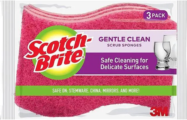 Alt view image 5 of 5 - 3M Scotch-Brite 4.4 In. x 2.6 In. Pink Delicate Scrub Sponge (3-Count) DD-3-8