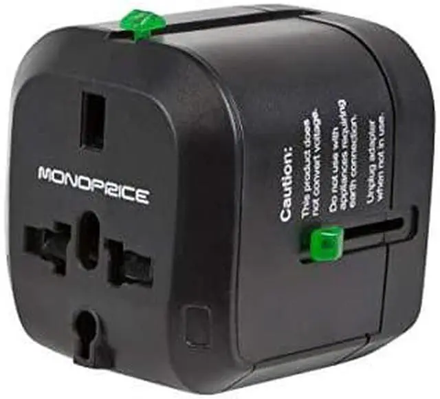 Alt view image 9 of 11 - Monoprice Universal Travel Adapter - Black, For NEMA 1-15 (US), CEE 7/16 Europlug (EU), BS 1363 (UK), AS/NZS 3112 (Australia, New Zealand, China)