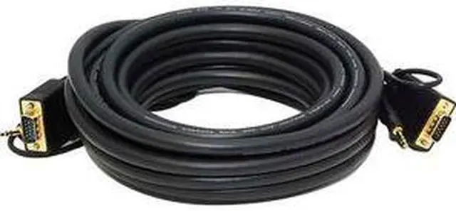Alt view image 11 of 12 - Monoprice Super VGA Cable - 25 Feet - HD15 Male/Male with Stereo Audio and Triple Shielding (Gold Plated)