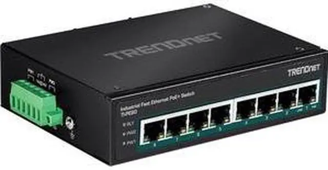 Alt view image 17 of 18 - TRENDnet 8-Port Industrial Fast Ethernet PoE+ DIN-Rail Switch,TI-PE80,8 x Fast Ethernet PoE+ Ports,IP30 Network Unmanaged Switch,200W PoE Power Budget, 1.6Gbps Switching Capacity