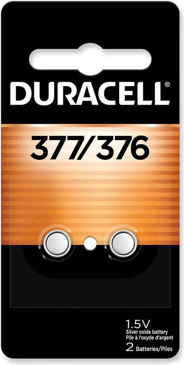 Alt view image 8 of 14 - Button Cell Battery, 376/377, 1.5 V, 2/Pack D377B2PK