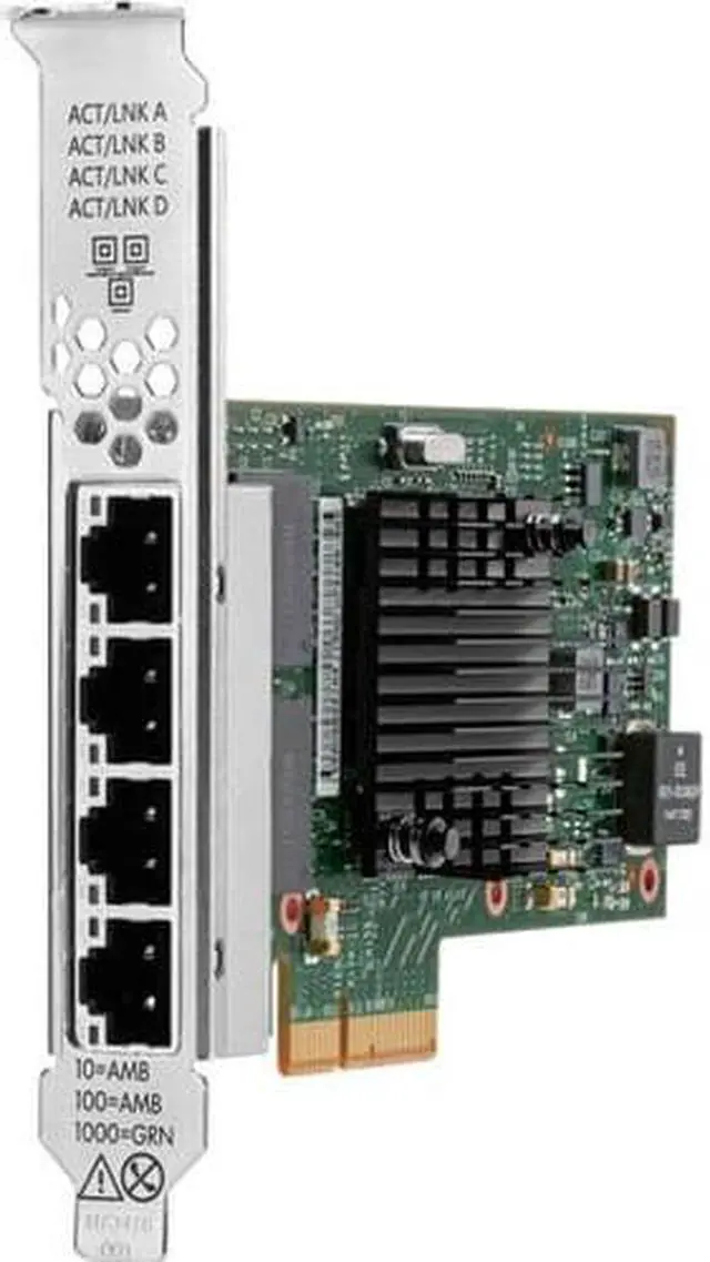 Alt view image 2 of 8 - HPE Broadcom BCM5719 Ethernet 1Gb 4-port Base-T Adapter for HPE - PCI Express 2.0 - 128 MB/s Data Transfer Rate - 4 Port(s) - 4 - Twisted Pair - 1000Base-T - Plug-in Card