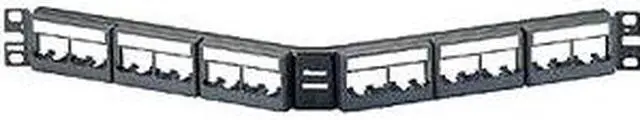 Alt view image 4 of 13 - PANDUIT CPPLA24WBLY Angled Patch Panel,Mini-Com,Rack Mt,24P