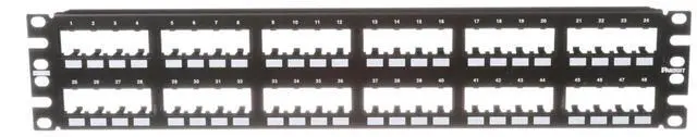 Alt view image 2 of 3 - Panduit Mini-Com 48 Port Modular Patch Panel, 2U Rack-mountable - Black