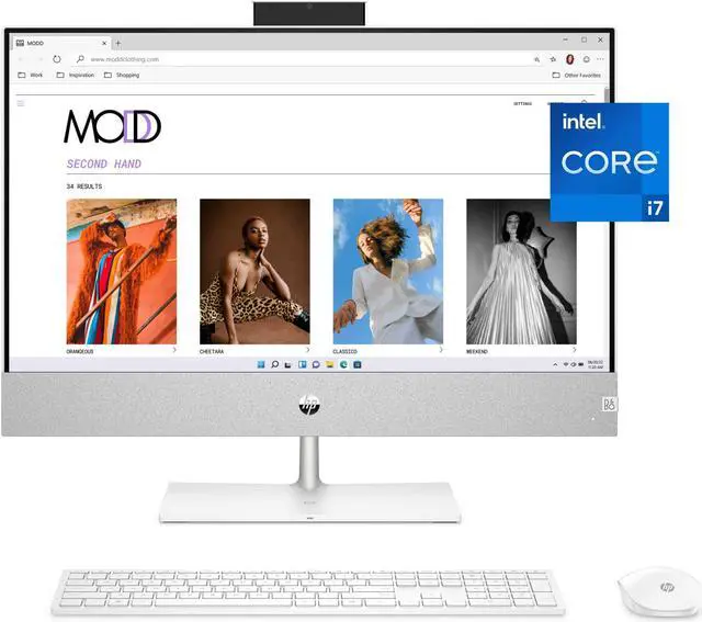 Alt view image 7 of 15 - HP Pavilion 23.8 inch All-in-One Desktop PC, Intel Core i7-12700T Processor, Intel UHD Graphics 770, 16 GB Memory RAM, 1 TB 7200RPM SATA Hard Drive, Windows 11 Home (24-ca1180, Snowflake White)