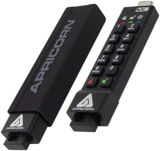 Alt view image 4 of 4 - Apricorn 32GB USB3.2 Type-C Flash Drive Black Model ASK3-NXC-32GB