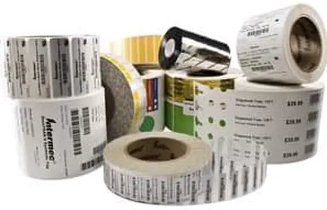 Main image of Intermec DuraTRAN II Gloss Polyester Permanent Adhesive 4"x1" Thermal Transfer