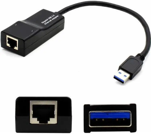 Alt view image 4 of 4 - Addon Usb 3.0 (A) Male To Rj-45 Female Gray & Black Adapter