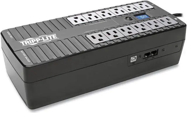 Alt view image 3 of 3 - Tripp Lite ECO Series 850VA 425W Energy-Saving Standby Desktop/Wall UPS ECO850LCD