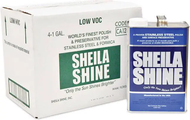 Alt view image 4 of 4 - Sheila Shine Stainless Steel Cleaner & Polish 1 gal Can 4/Carton SSCA128