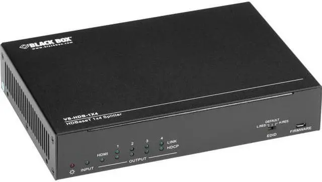Alt view image 3 of 3 - Black Box VS-HDB-1X4 1 x 4 4K UHD Smart EDID HDBase-T Video Splitter