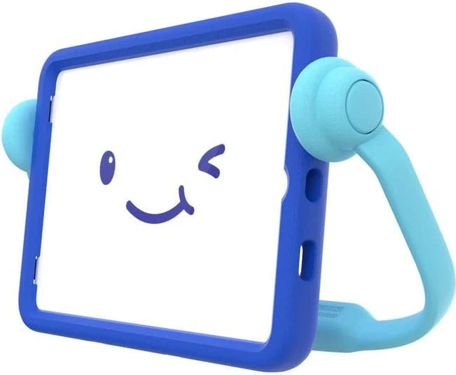 Main image of Speck ipad Case for Kids - Heavy Duty, Protective Case Fits 10.2" iPad 2019 & iPad 2020 with Multi-Range Stand & Handle - Works for Car Headrests & Table Top Watching - Charge Blue, Brave Blue Case-E