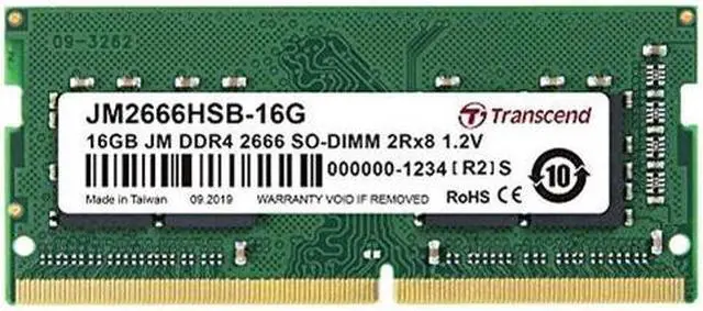 Alt view image 5 of 6 - transcend 16gb jm ddr4 2666 so-dimm 2rx8 1.2v (jm2666hsb-16g)