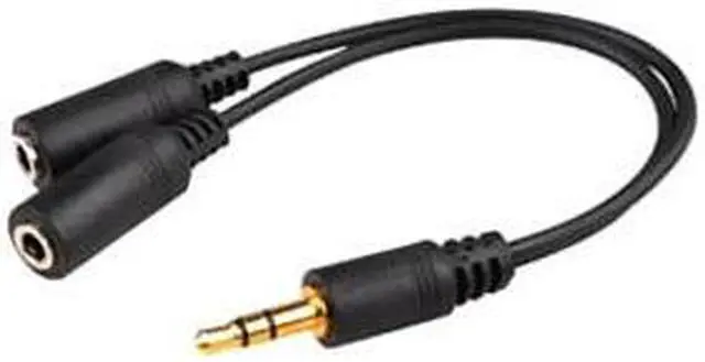 Alt view image 4 of 4 - 5PK 3.5mm Audio Input Male to 2x3.5mm Audio Output Female Black Adapters - 100% compatible and to