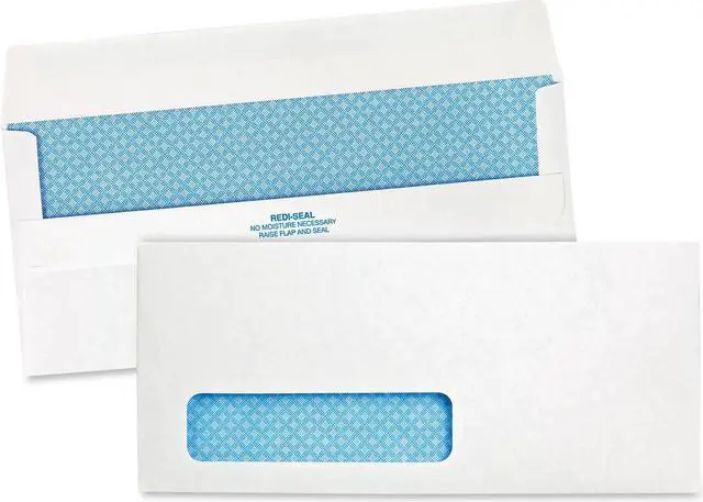 Alt view image 7 of 13 - Quality Park Redi Seal Envelope Security #10 4 1/8 x 9 1/2 Window White 500/Box 21418