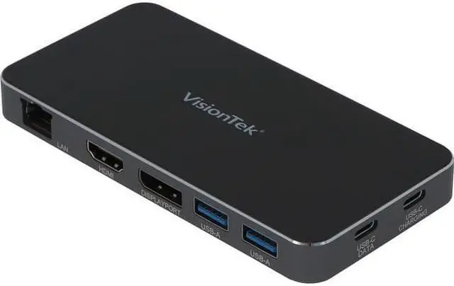 Alt view image 2 of 2 - VisionTek - VT350 Dual Display USB-C Docking Station with Power Passthrough ? DP, HDMI, Ethernet, 2X USB-A, 1x USB-C for Windows, Mac, Chromebook, Ipad - 901527