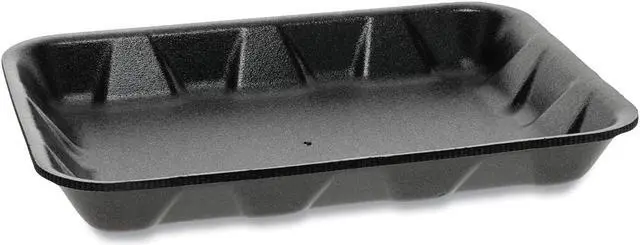 Alt view image 2 of 2 - Pactiv Supermarket Tray, #4D1, 1-Compartment, Black, 500 Trays (PCT0TFB04D10000)