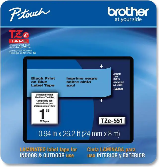 Main image of 24MM BLACK TEXT ON BLUE LABEL TAPE