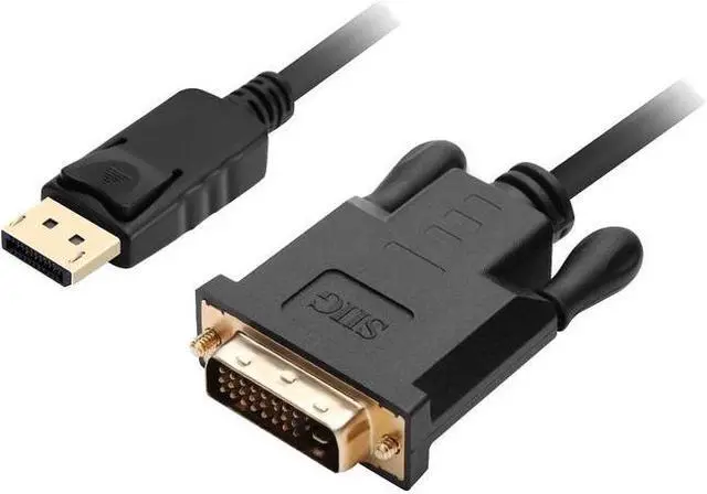 Alt view image 12 of 13 - SIIG DisplayPort to DVI Cable - 1080p @60Hz Male to Male Passive DP to DVI Cable for DisplayPort Enabled Computer System - 6 Feet