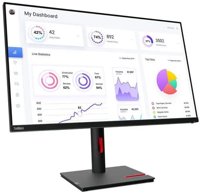 Alt view image 8 of 20 - Lenovo ThinkVision T22I-30 21.5" FHD 1920x1080 Desktop Monitor 63B0MAT6US