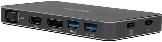 Main image of VisionTek VT210 Dual Display USB-C Docking Station with Power Passthrough ??? DP, HDMI, VGA, 2X USB-A, 1x USB-C for Windows, Mac, Chromebook, Ipad - 901525