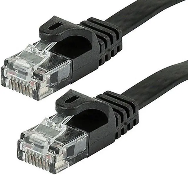 Alt view image 7 of 10 - Monoprice Cat5e Ethernet Patch Cable - 2 Feet - Black | Network Internet Cord - RJ45, Flat,Stranded, 350Mhz, UTP, Pure Bare Copper Wire, 30AWG