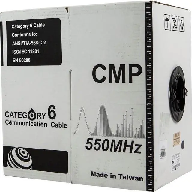 Alt view image 6 of 10 - Monoprice Cat6 Ethernet Bulk Cable - 1000 Feet - Black | Network Internet Cord - Solid, 550Mhz, UTP, CMP, Plenum, Pure Bare Copper Wire, 23AWG, No Logo
