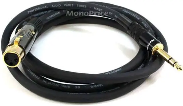 Main image of Monoprice XLR Female to 1/4in TRS Male Cable - 6 Feet | 16AWG, Gold Plated - Premier Series