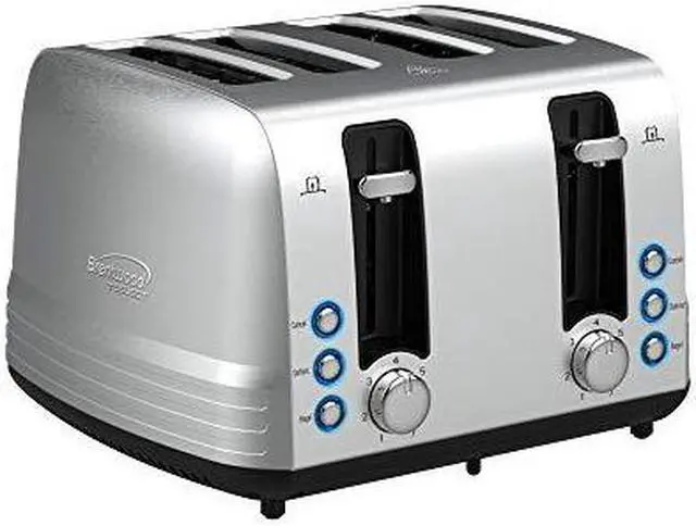 Alt view image 9 of 11 - Brentwood Select Extra Wide 4 Slot Stainless Steel Toaster