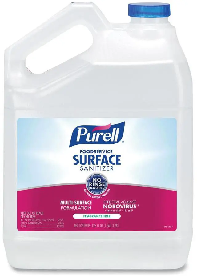 Alt view image 16 of 16 - PURELL Foodservice Surface Sanitizer Fragrance Free 1 gal Bottle 434104EA
