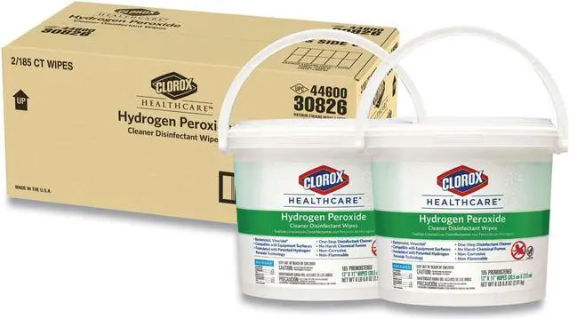 Alt view image 4 of 4 - Clorox Healthcare CLO30826 Hydrogen Peroxide Cleaner Disinfectant Wipes - 185 Count