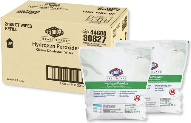Alt view image 7 of 7 - Clorox Healthcare CLO30827 Hydrogen Peroxide Cleaner Disinfectant Wipes Refill, 185 Count