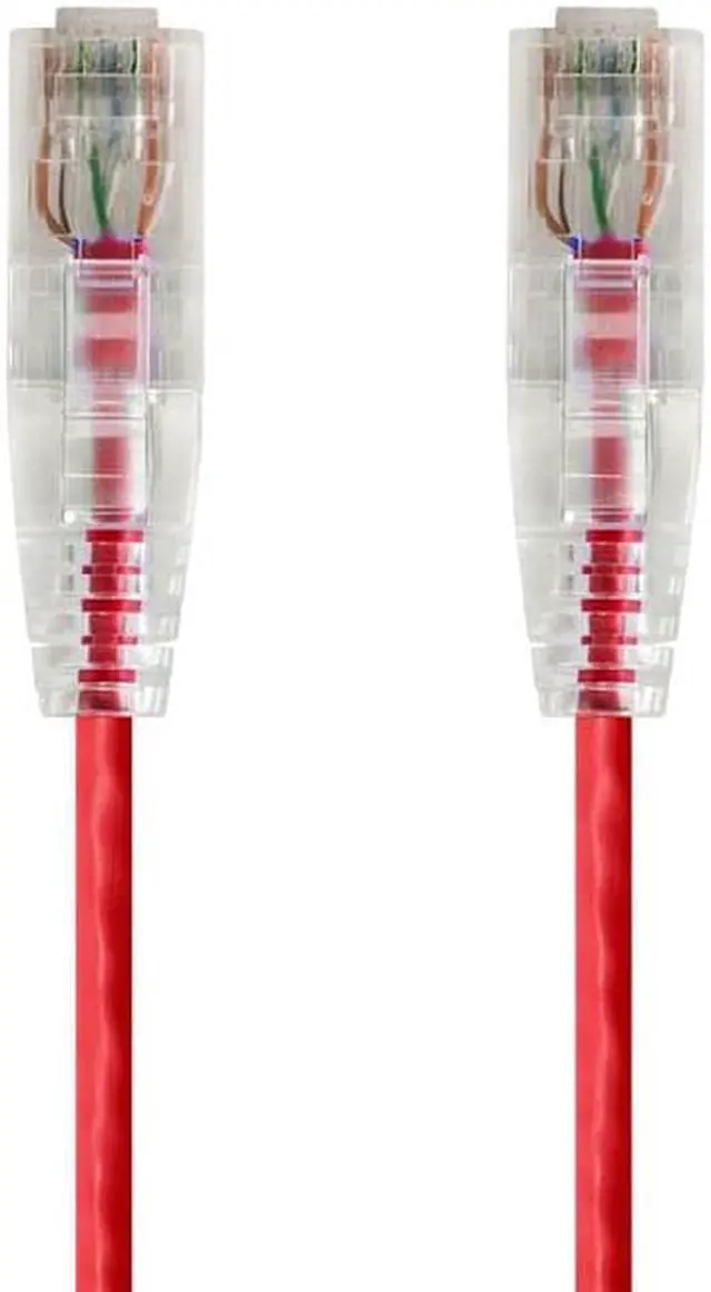 Alt view image 6 of 8 - Monoprice Cat6 Ethernet Patch Cable - 0.5 Feet - Red | Snagless RJ45 Stranded 550MHz UTP CMR Riser Rated Pure Bare Copper Wire 28AWG - SlimRun Series