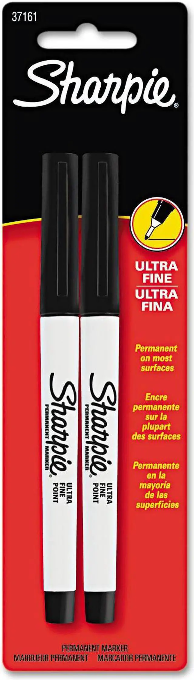 Alt view image 7 of 7 - Sharpie Permanent Marker Ultra Fine Point 2/CD Black 37161PP