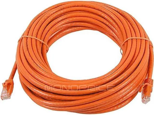 Alt view image 7 of 7 - Monoprice Cat6 Ethernet Patch Cable - 50 Feet - Orange | Network Internet Cord - RJ45, Stranded, 550Mhz, UTP, Pure Bare Copper Wire, 24AWG - Flexboot Series
