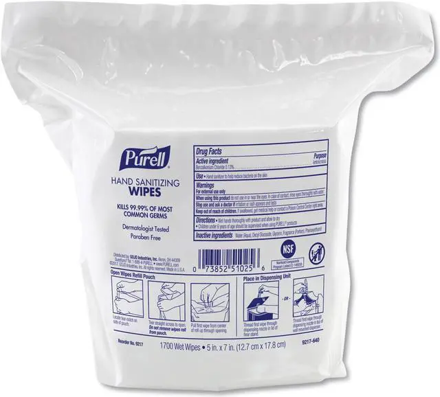 Alt view image 5 of 5 - Gojo 921702 Purell Hand Sanitizing Wipes Dispenser Refill, White