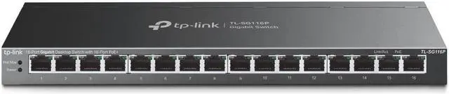 Alt view image 2 of 4 - TP-Link TL-SG116P | 16 Port Gigabit PoE Switch | 16 PoE+ Ports @120W | Plug & Play | Extend, Priority & Isolation Mode | PoE Auto Recovery | Fanless | QoS & IGMP Snooping | Limited Lifetime Protection