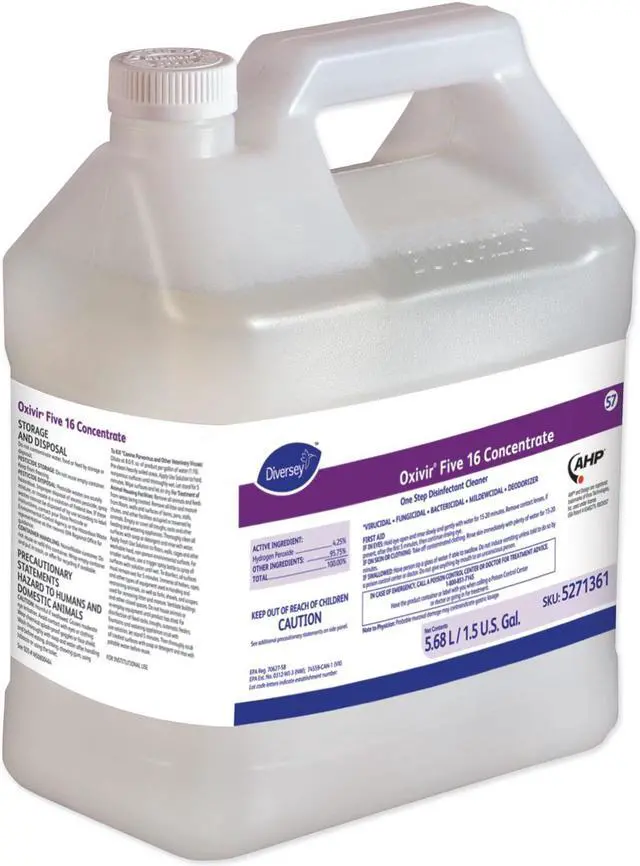 Alt view image 4 of 4 - DIVERSEY 5271361 Disinfectant Cleaner , 1.5 gal. Jug , Unscented ,
