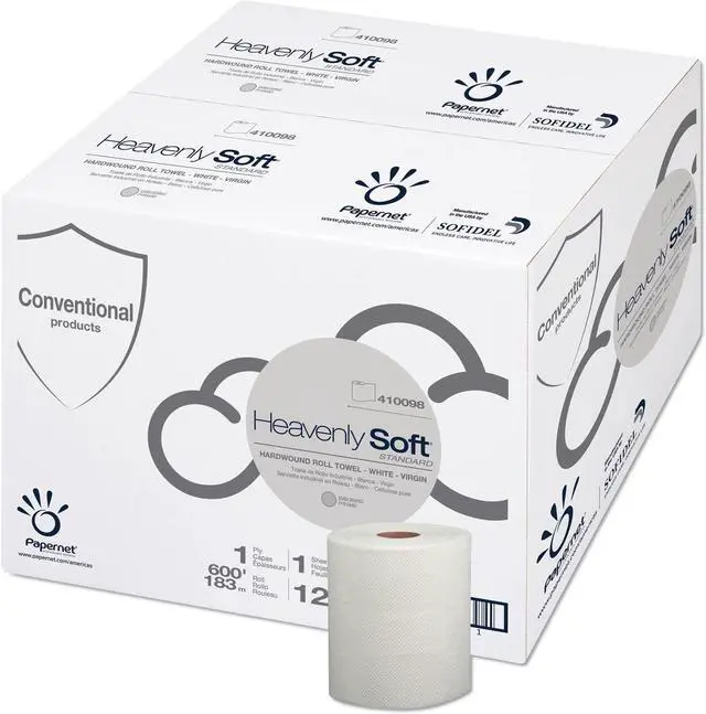 Alt view image 3 of 3 - Papernet Heavenly Soft Paper Towel 7.8" x 600 ft White 12 Rolls/Carton 410098