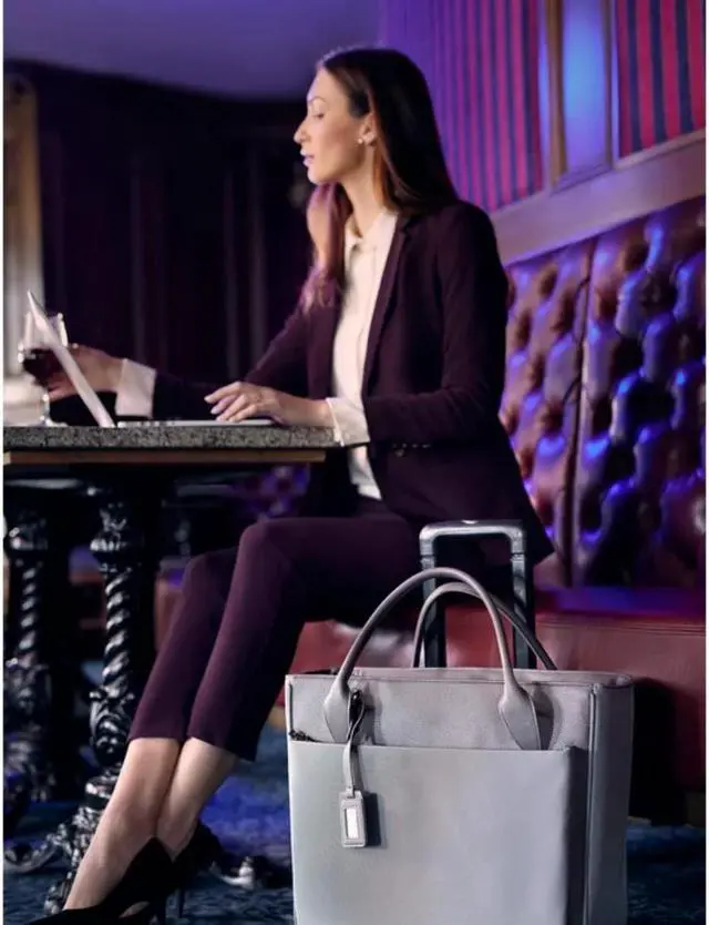 Alt view image 4 of 6 - Florence Gray Rolling Tote for 17.3" Laptop
