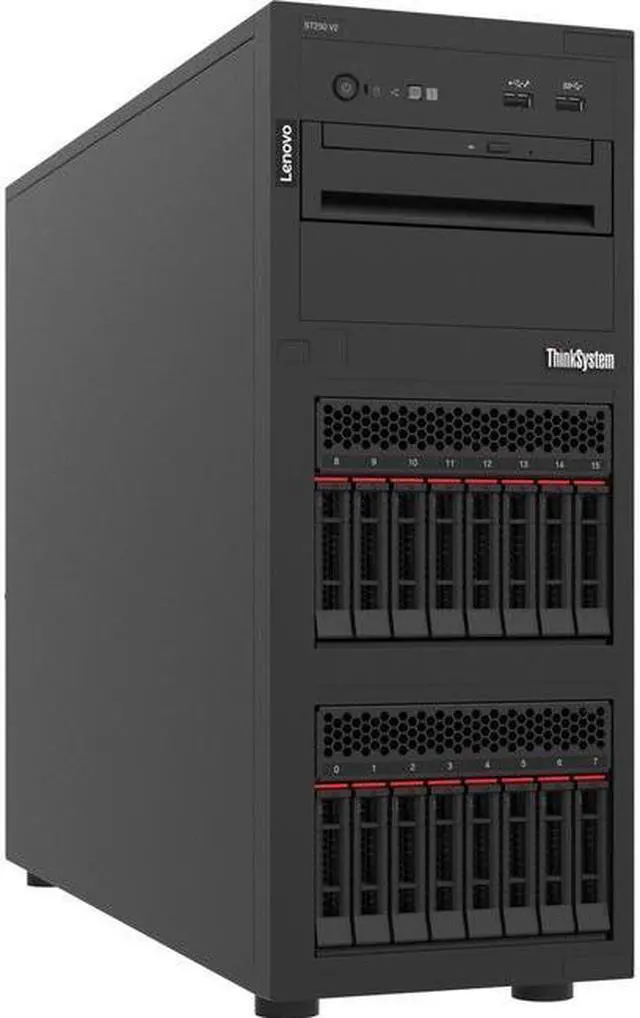 Alt view image 4 of 4 - Lenovo ThinkSystem ST250 V2 7D8FA00WNA Tower Server System - 1 x Intel Xeon E-2334 3.40 GHz - 16 GB RAM - Serial ATA/600 Controller - Intel C256 Chip - 1 Processor