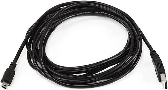Alt view image 8 of 8 - Monoprice USB/Lightning Cable - 15 Feet - Black | USB-A to Mini-B, 5-Pin, 28AWG conductors