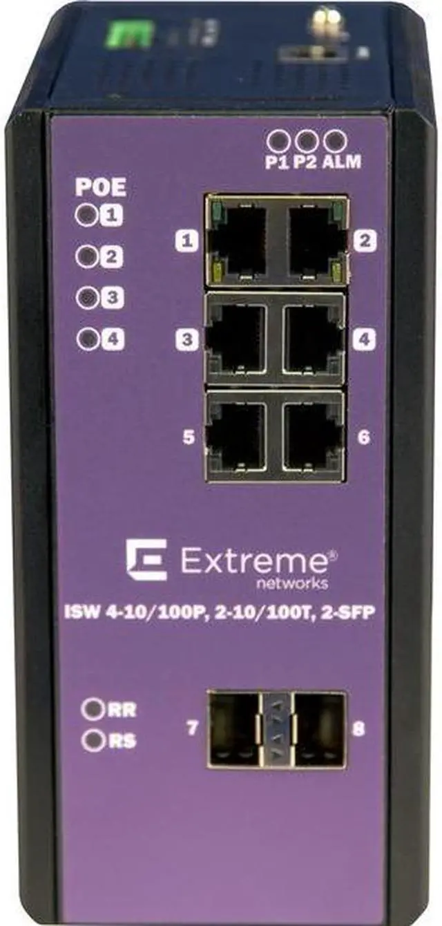 Alt view image 2 of 7 - Extreme Networks ISW 4-10/100P, 2-10/100T, 2-SFP Ethernet Switch