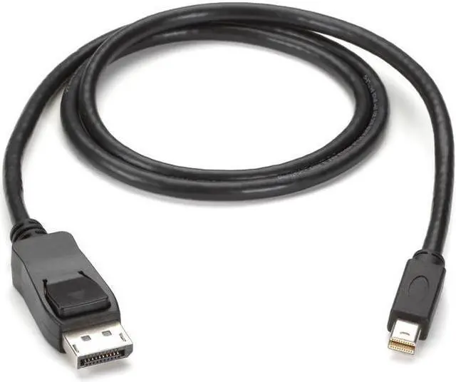 Alt view image 6 of 7 - Black Box ENVMDPDP-0006-MM 6 Foot Mini-DisplayPort to DisplayPort Cable, Male/Male, 6-ft. (1.8-m), Black