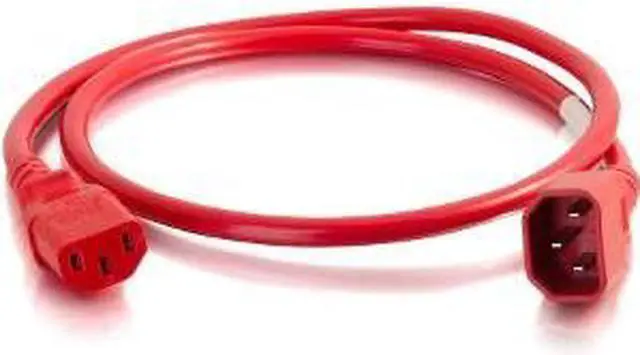 Alt view image 10 of 10 - C2G 17535 14 AWG Power Cord - C14 to C13, Red (3 Feet, 0.91 Meters)
