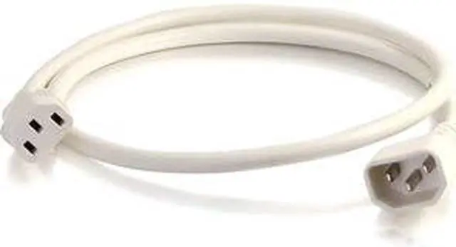 Alt view image 4 of 4 - C2G 17515 18 AWG Power Cord - C14 to C13, White (8 Feet, 2.43 Meters)