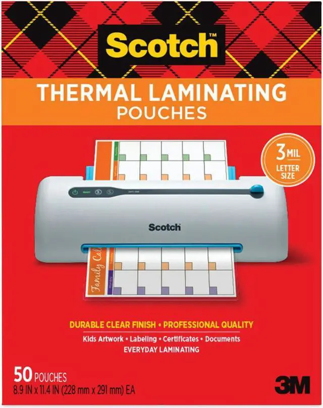Alt view image 16 of 16 - Scotch Letter Size Thermal Laminating Pouches 3 mil 11 1/2 x 9 50/Pack TP385450