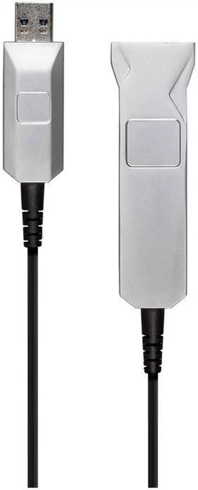 Alt view image 7 of 7 - Monoprice USB-A to USB-A Female 3.0 Extension Cable - 49.2 Feet - Black | Fiber Optic - SlimRun