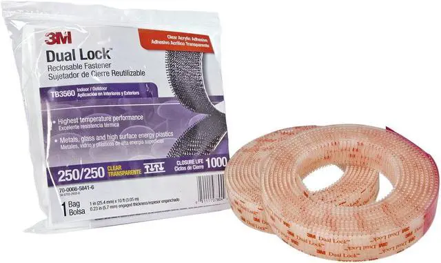 Alt view image 3 of 3 - 3M TM TB3560 1 X 10     DUAL LOCK RECLOSABLE FASTENER  CLEAR